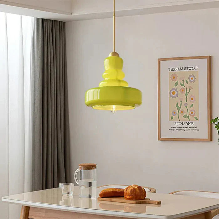 Designerska Lampa Wisząca z Mlecznego Szkła Bauhaus