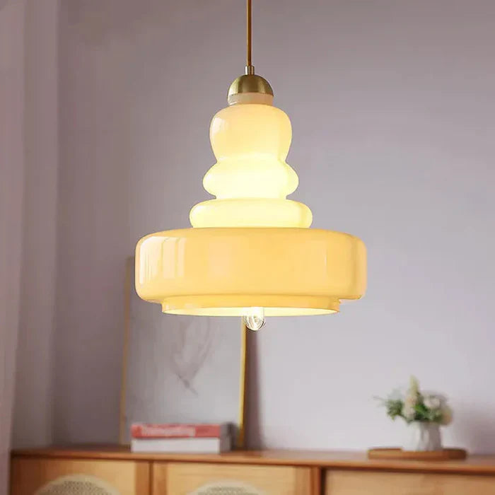 Designerska Lampa Wisząca z Mlecznego Szkła Bauhaus