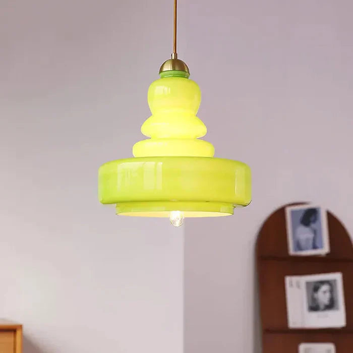 Designerska Lampa Wisząca z Mlecznego Szkła Bauhaus