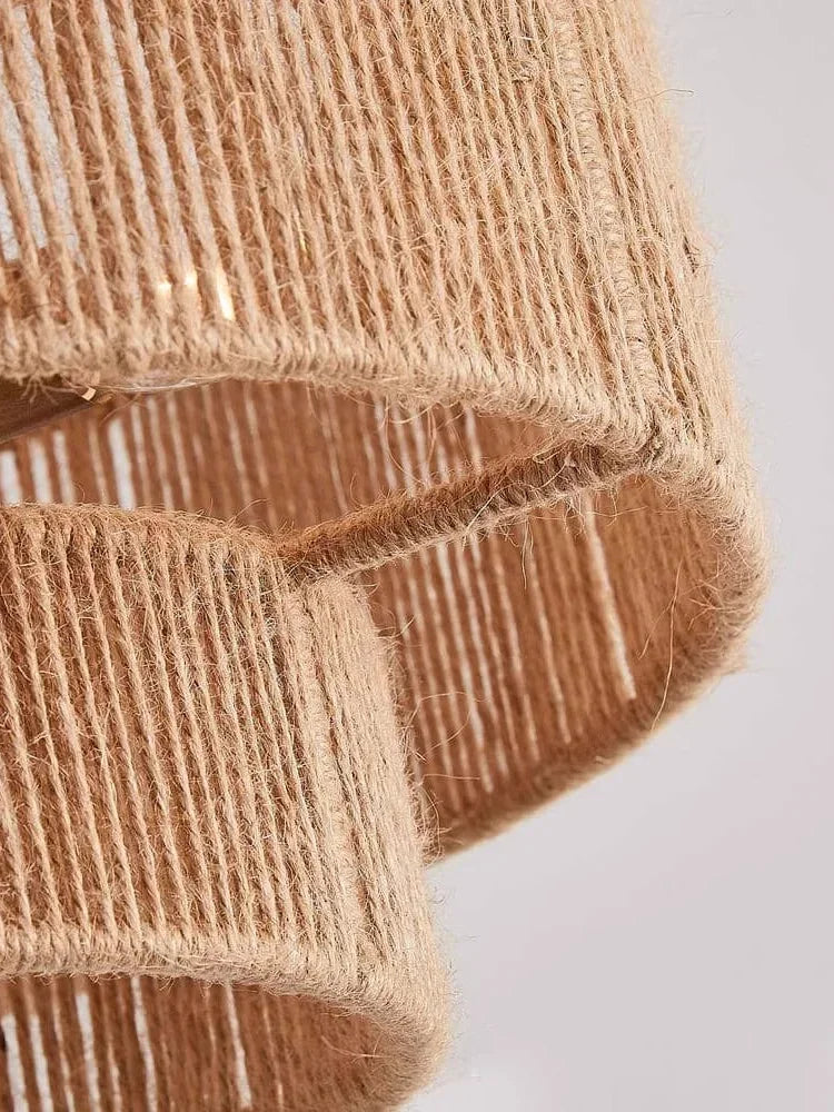 Lampa sufitowa boho z naturalnym sznurkiem