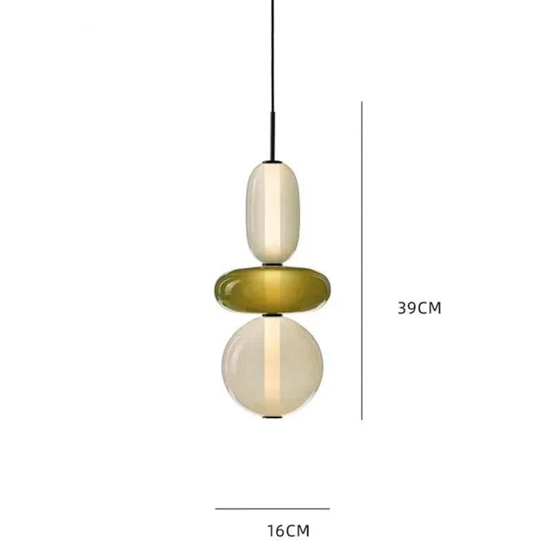 Lampa wisząca ze szkła kandyzowanego