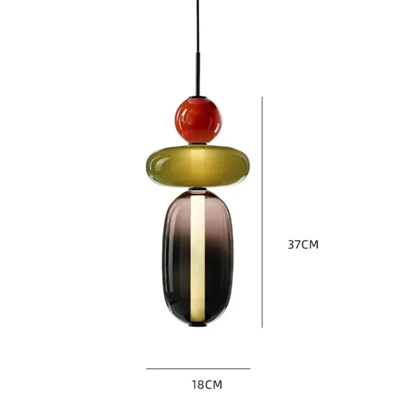 Lampa wisząca ze szkła kandyzowanego