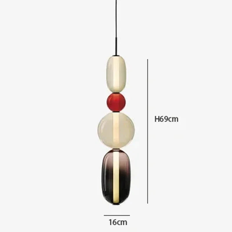 Lampa wisząca ze szkła kandyzowanego