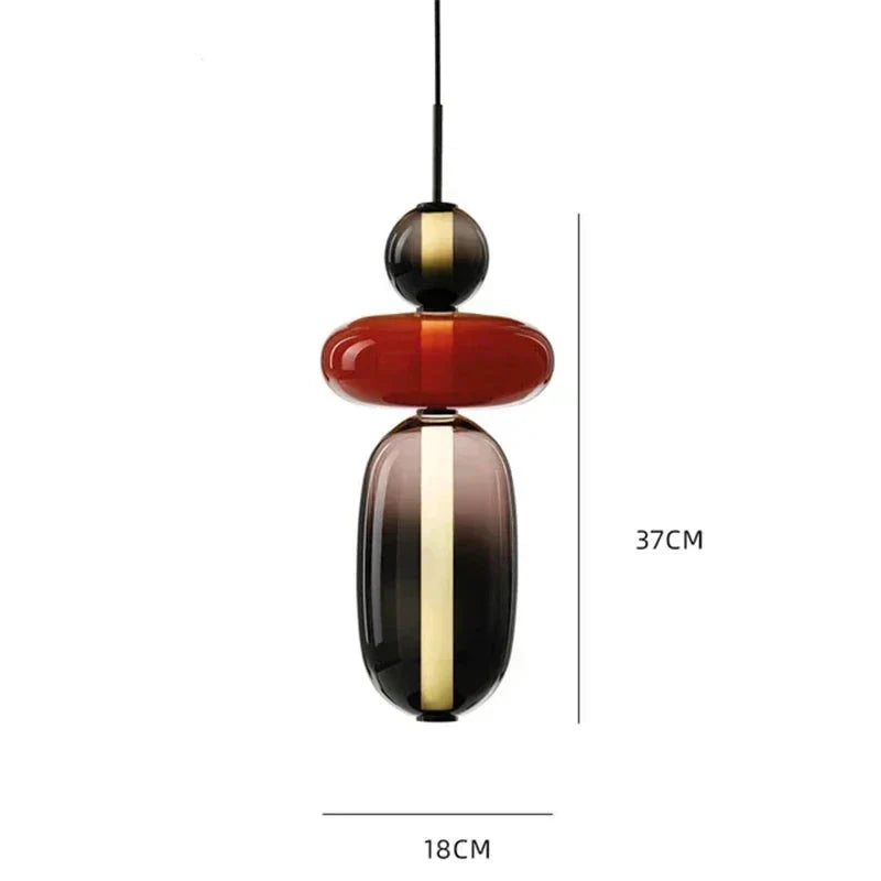 Lampa wisząca ze szkła kandyzowanego