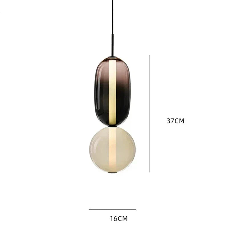 Lampa wisząca ze szkła kandyzowanego