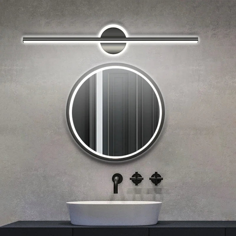 Nowoczesna Lampa Ścienna LED w Kształcie Linii z Okrągłym Elementem – Designerskie Oświetlenie