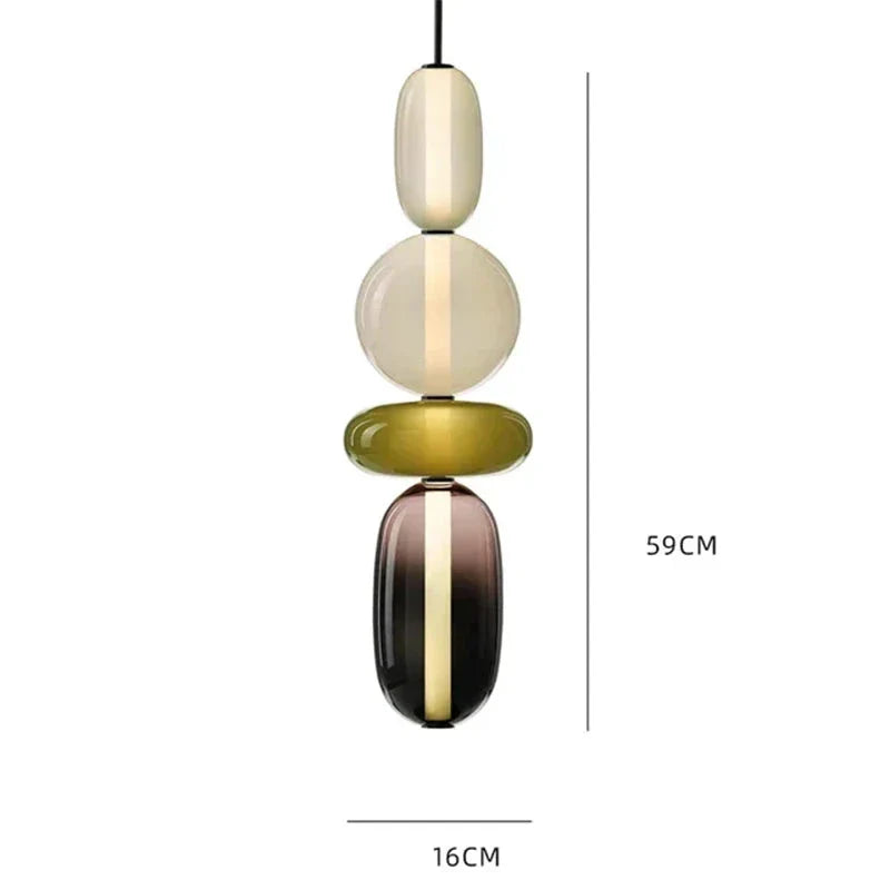 Lampa wisząca ze szkła kandyzowanego