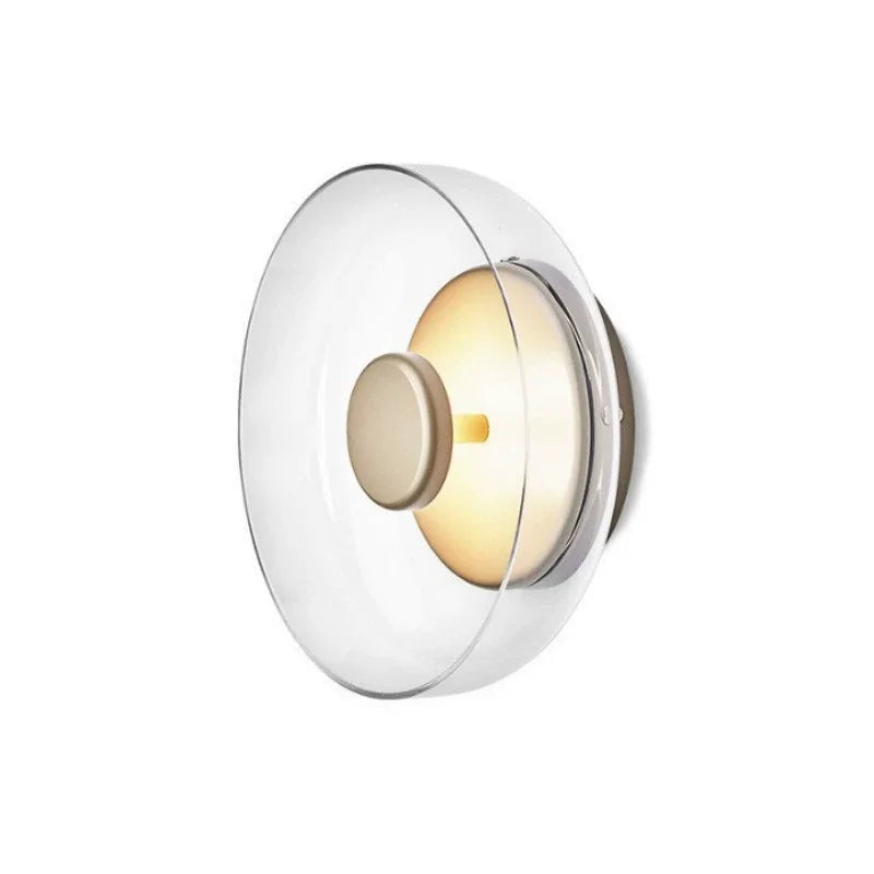 Nowoczesna kinkietowa lampa ścienna z okrągłym kloszem