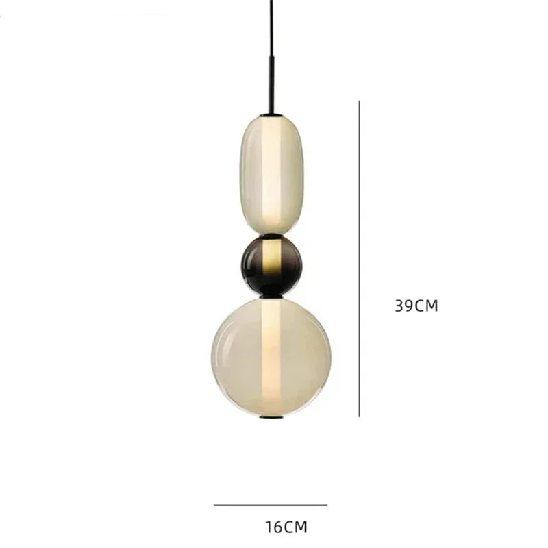 Lampa wisząca ze szkła kandyzowanego