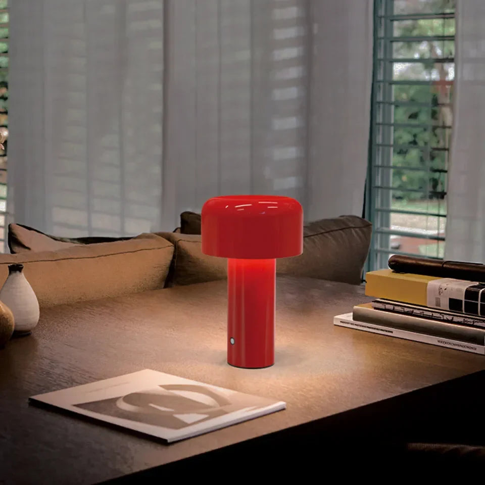 Nowoczesna lampa stołowa LED typu „grzybek” – przenośna, ładowalna, dotykowa