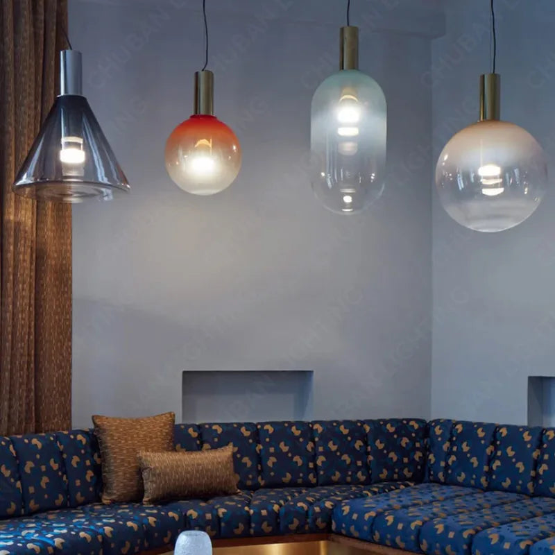 Designerska Lampa Wisząca LED – Nowoczesne Formy ze Szkła