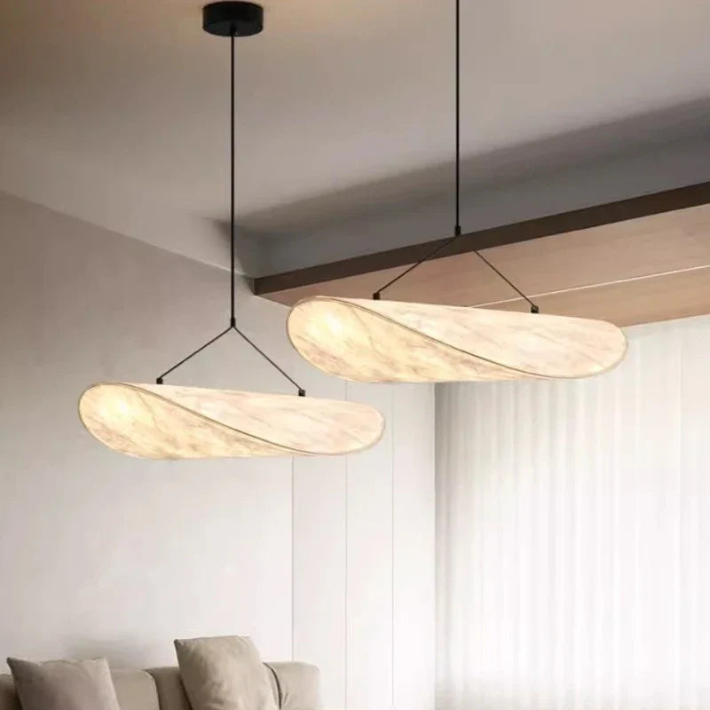 Designerska lampa wisząca Japandi w formie podłużnego panelu – nowoczesna elegancja