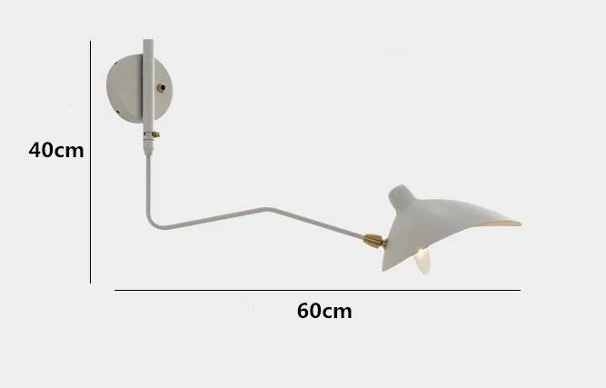 Designerska lampa ścienna z podwójnym ramieniem – regulowana lampa kinkietowa do salonu, biura lub sypialni