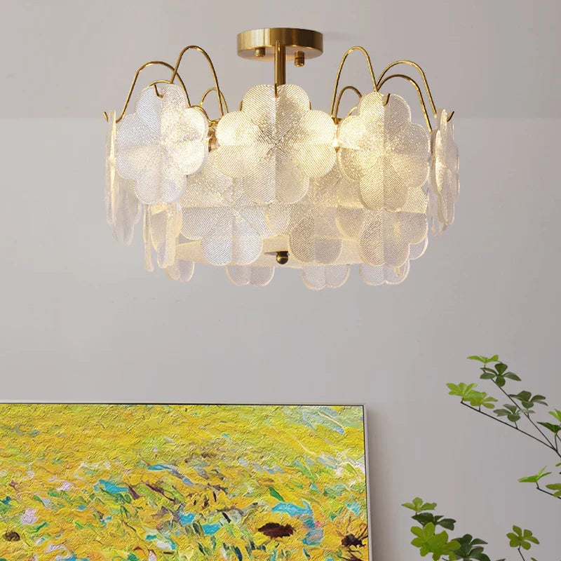 Elegancka Lampa Wisząca Żyrandol w Kwiatowym Stylu