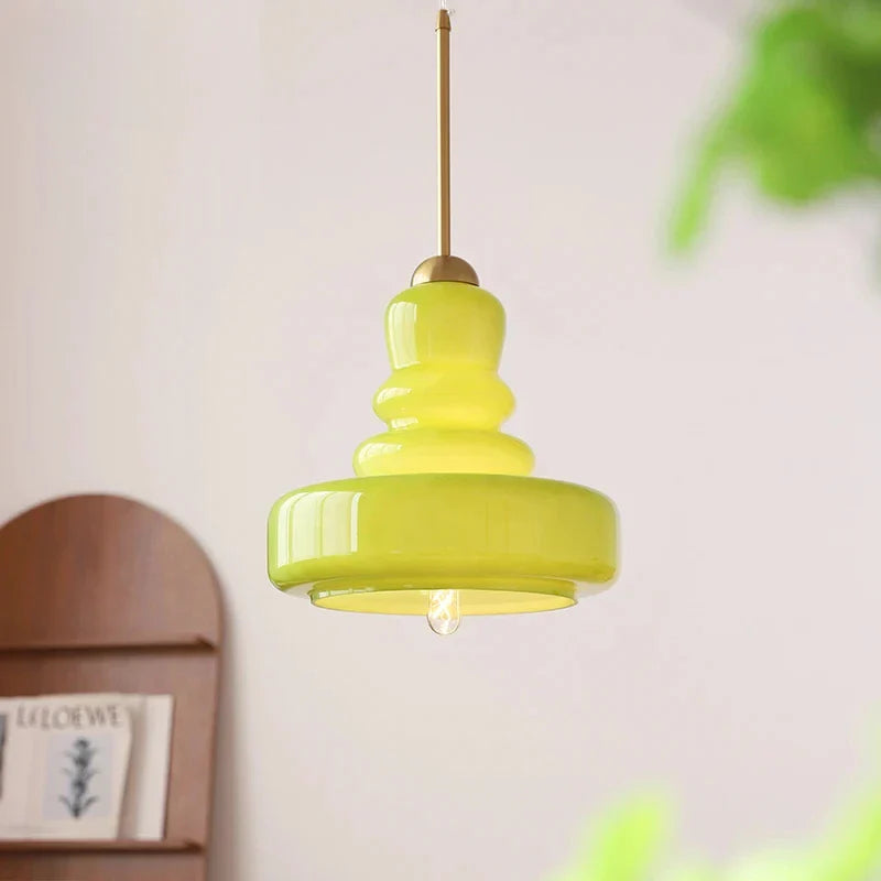 Designerska Lampa Wisząca z Mlecznego Szkła Bauhaus