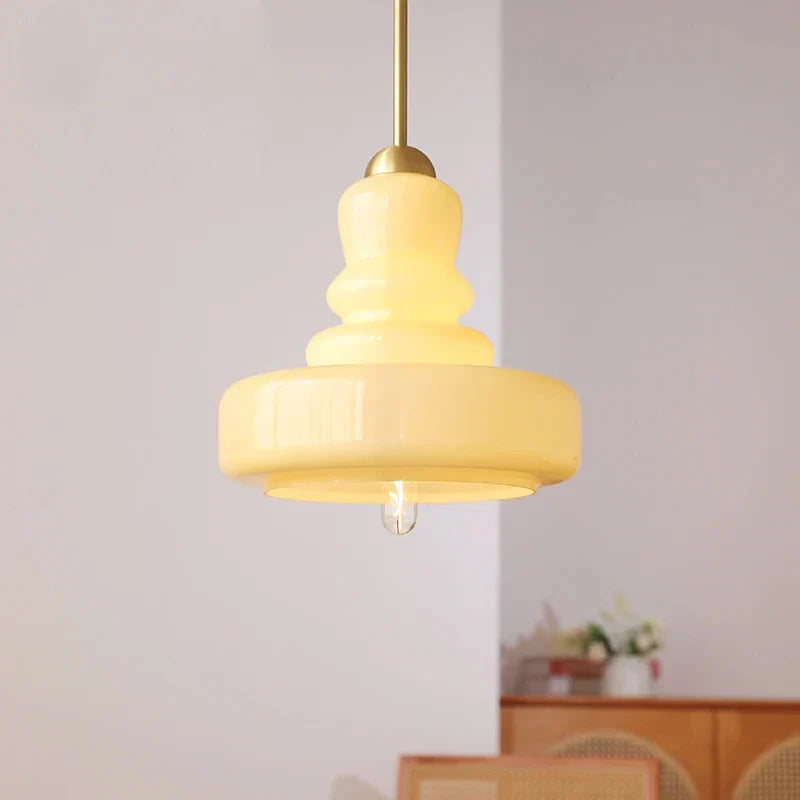 Designerska Lampa Wisząca z Mlecznego Szkła Bauhaus