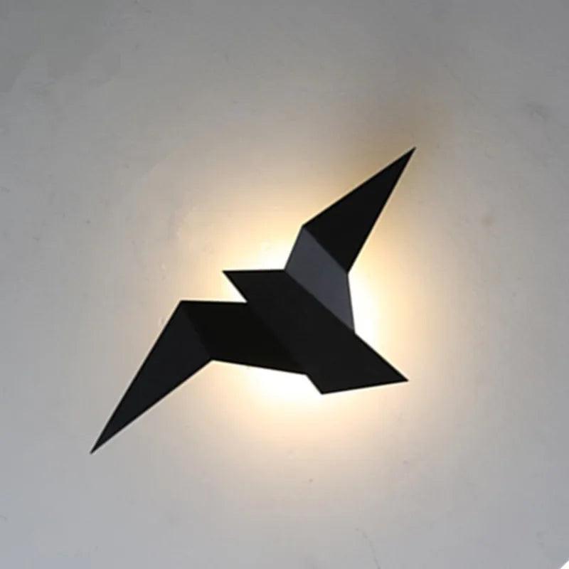 Nowoczesna lampa ścienna LED origami ptak – kinkiet dekoracyjny