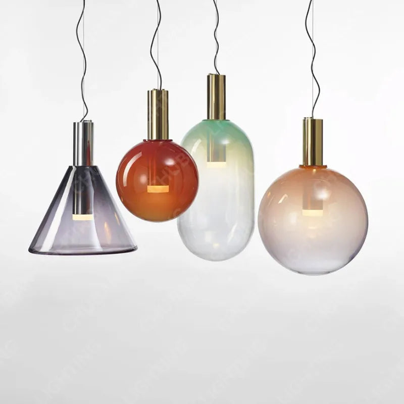 Designerska Lampa Wisząca LED – Nowoczesne Formy ze Szkła