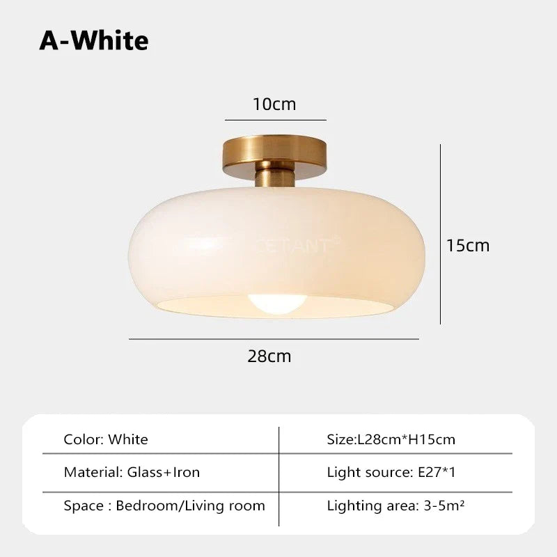 Lampa wisząca z opalizującym kloszem – elegancki akcent w stylu retro Bauhaus