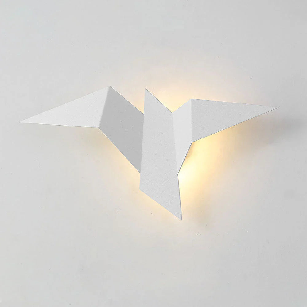 Nowoczesna lampa ścienna LED origami ptak – kinkiet dekoracyjny