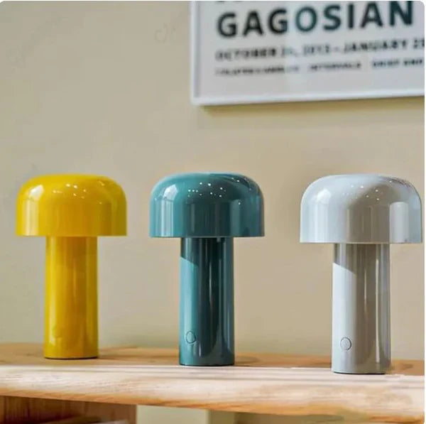 Nowoczesna lampa stołowa LED typu „grzybek” – przenośna, ładowalna, dotykowa