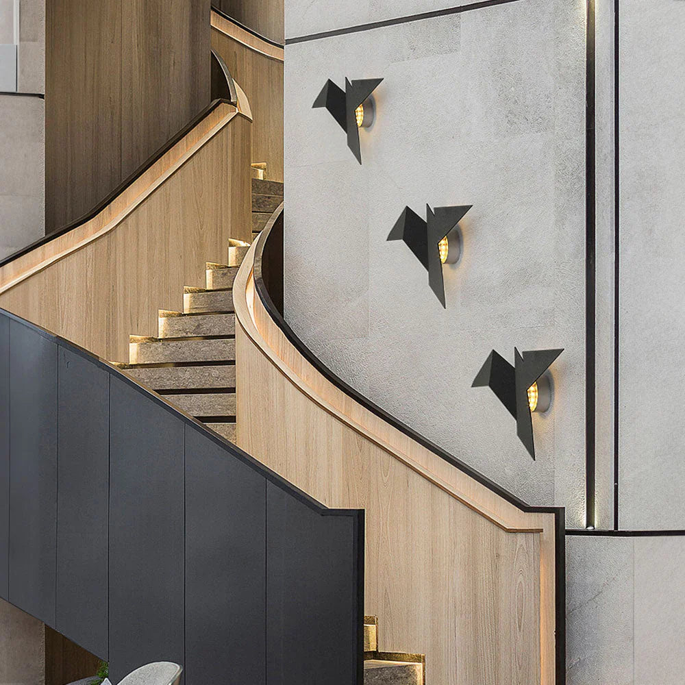 Nowoczesna lampa ścienna LED origami ptak – kinkiet dekoracyjny