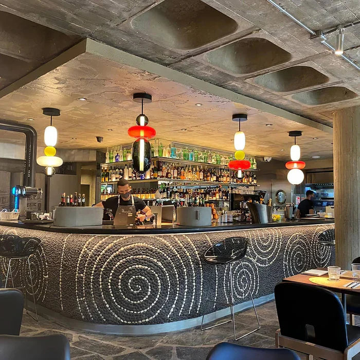 Lampa wisząca ze szkła kandyzowanego