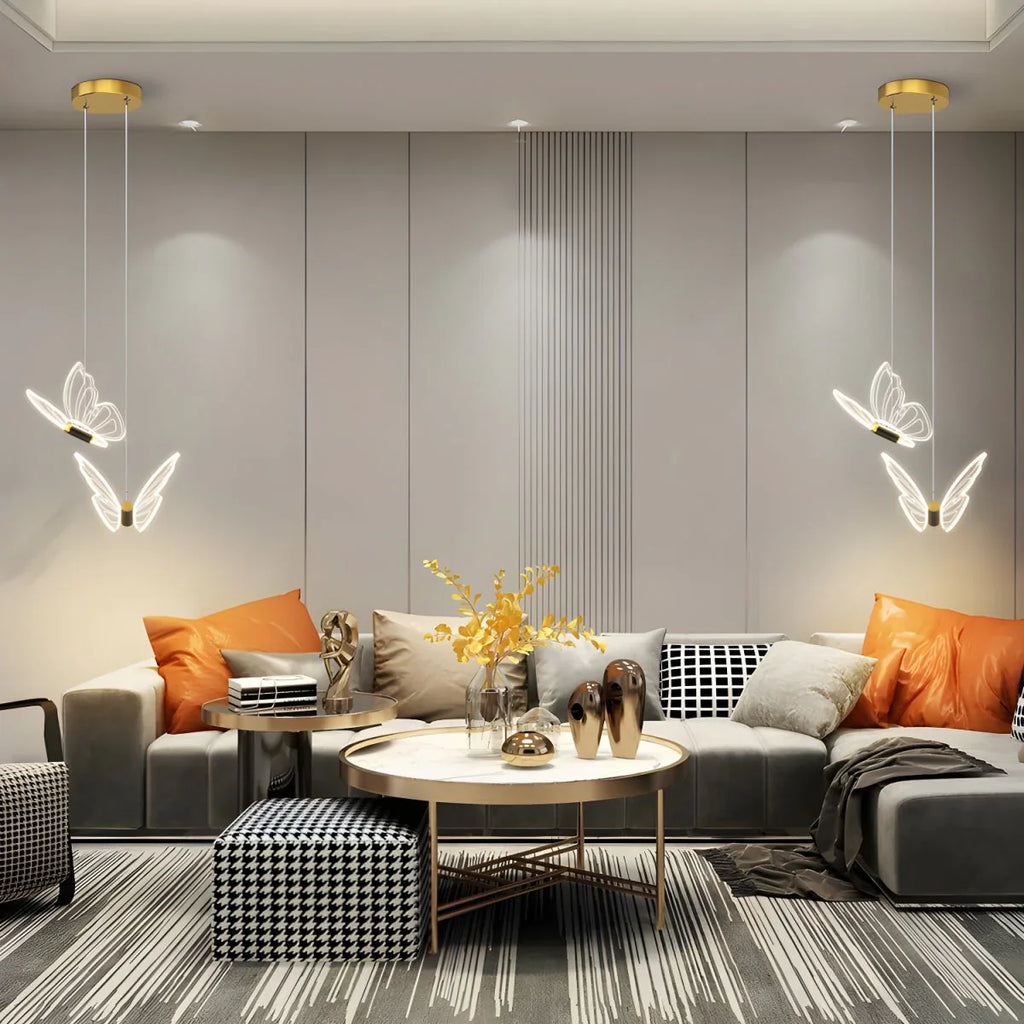 Lampa wisząca LED w kształcie motyla – designerskie oświetlenie do sypialni i salonu
