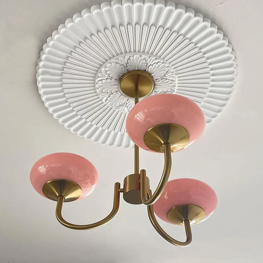 Lampa wisząca żyrandol w stylu retro glamour z kulistymi kloszami