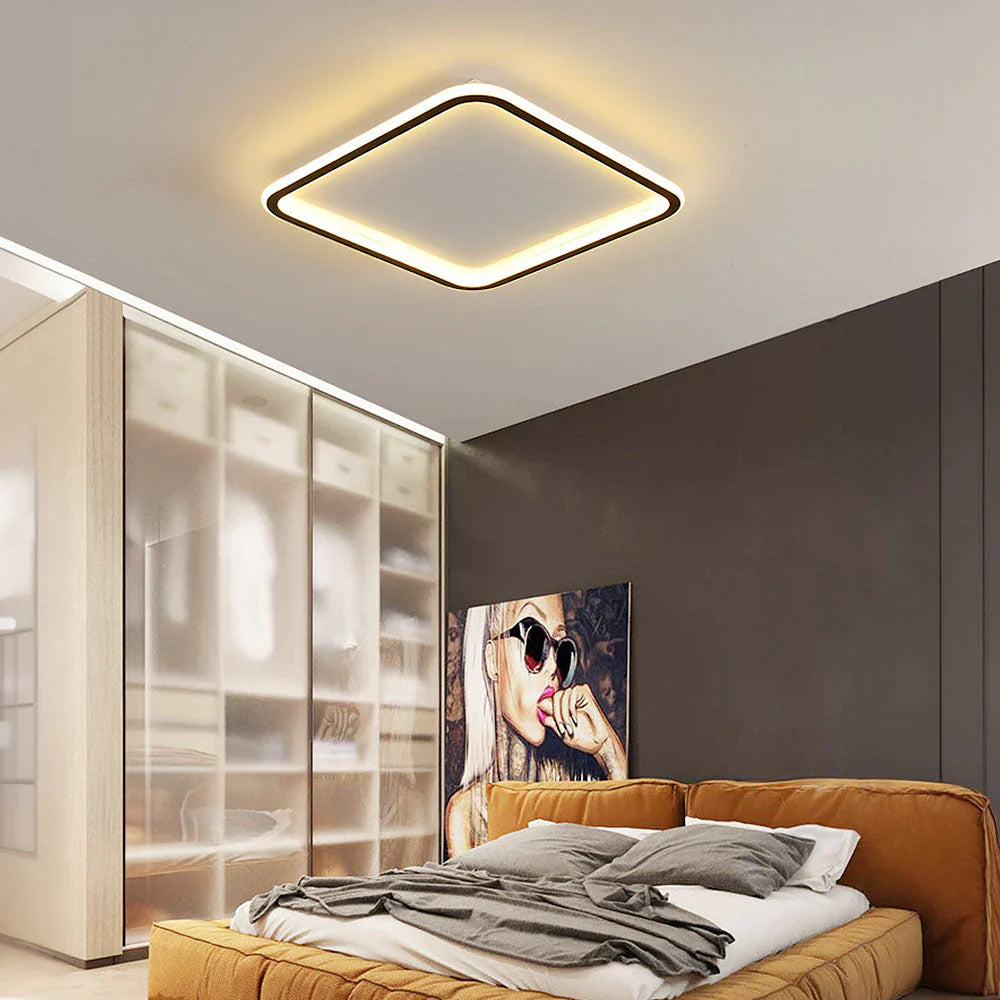 Nowoczesna kwadratowa lampa sufitowa LED – minimalistyczny design