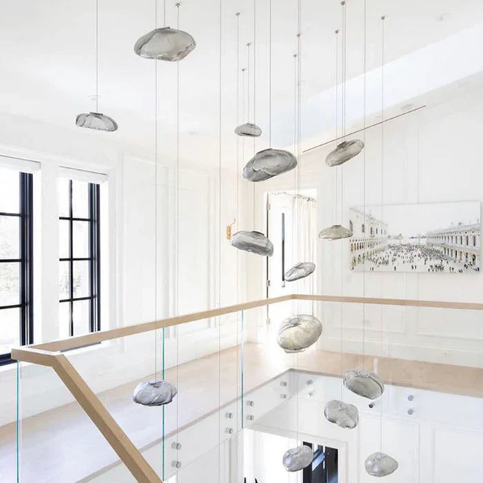 Designerski Żyrandol Artystyczny Lampy Sufitowe – Szklane Chmury