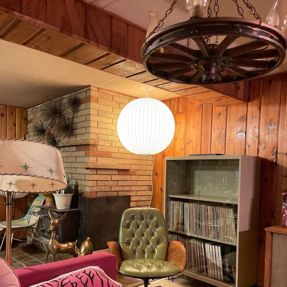 Lampa wisząca kula papierowa LED nowoczesny plafon w stylu japońskim