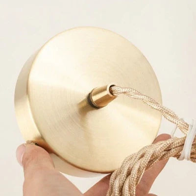 Lampa wisząca szklana retro kryształowa z mosiężnym wykończeniem